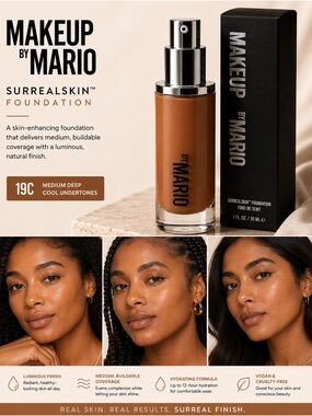 MAKEUP BY MARIO SurrealSkin Foundation 19C NIB